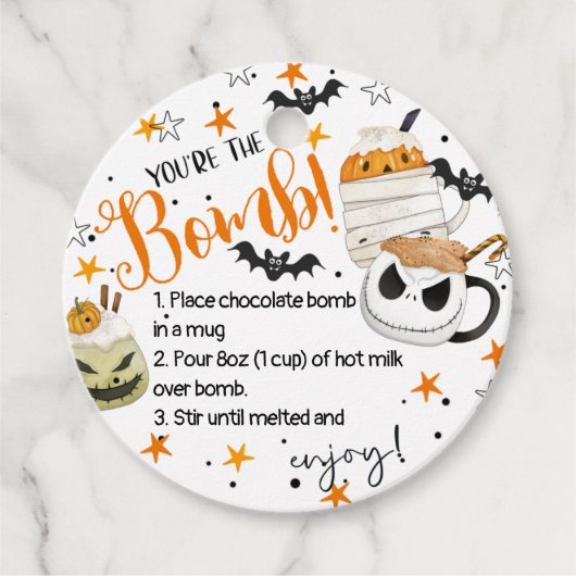Stars Mok Halloween Hot Chocolade Bomb Bedankjes Labels (Voorkant)