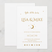 Stars & Mon Minimal Celestial Invitation Kaart (Voorkant / Achterkant)