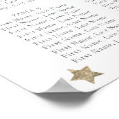 Stars & Moon Baby Blue Boy Baptism Separatieschema Poster (Hoek)