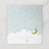 Stars & Moon Baby Blue Boy Plaatskaartje (Buitenkant ongevouwen)