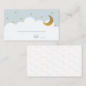 Stars & Moon Baby Blue Boy Plaatskaartje (Voorkant / Achterkant)