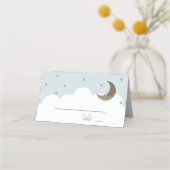 Stars & Moon Baby Blue Boy Plaatskaartje (Voorkant)