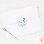 Stars & Moon Baby shower blauw Dank je Sticker (Envelop)