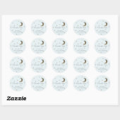 Stars & Moon Baby shower blauw Dank je Sticker (Vel)