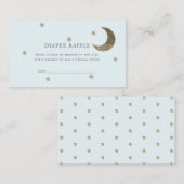 Stars & Moon Baby shower Blauwe Luier Raffle Ticke Informatiekaartje (Voorkant / Achterkant)