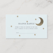Stars & Moon Baby shower Blauwe Luier Raffle Ticke Informatiekaartje (Voorkant)