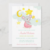 Stars Moon Baby shower Invitation Kaart (Voorkant)