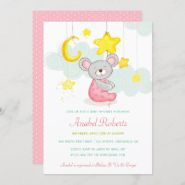 Stars Moon Baby shower Invitation Kaart