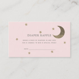 Stars & Moon Baby shower Roze Luier Raffle Ticket Informatiekaartje
