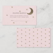 Stars & Moon Baby shower Roze Luier Raffle Ticket Informatiekaartje (Voorkant / Achterkant)
