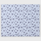 Stars Moon Blue Deel Celestial Navy Boy Cadeaupapier (Vlak)