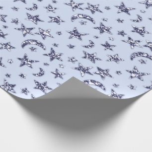 Stars Moon Blue Deel Celestial Navy Boy Cadeaupapier