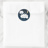 Stars Moon Bunny Gold Navy Baby shower Ronde Sticker (Tas)