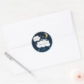 Stars Moon Bunny Gold Navy Baby shower Ronde Sticker (Envelop)