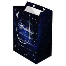 Stars & Moon Celestial Blue Night Weduwen Welkom Medium Cadeauzakje