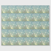 Stars Moon Celestial Shiny Ggloed Lights Cadeaupapier (Vlak)