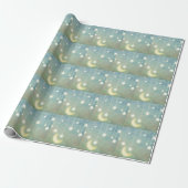 Stars Moon Celestial Shiny Ggloed Lights Cadeaupapier (Uitgerold)