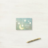 Stars Moon Celestial Shiny Ggloed Lights Post-it® Notes (Op bureau)
