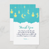Stars Moon & Clouds Baby shower Dankjewel kaart (Voorkant / Achterkant)