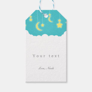 Stars Moon & Clouds Baby shower Gift Label Cadeaulabel