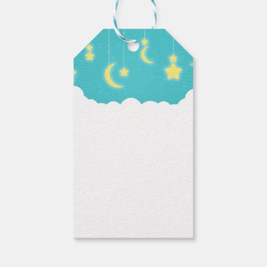 Stars Moon & Clouds Baby shower Gift Label Cadeaulabel (Achterkant)