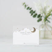 Stars Moon & Clouds Gray Baby shower Advice Kaarte Informatiekaartje (Staand voorkant)