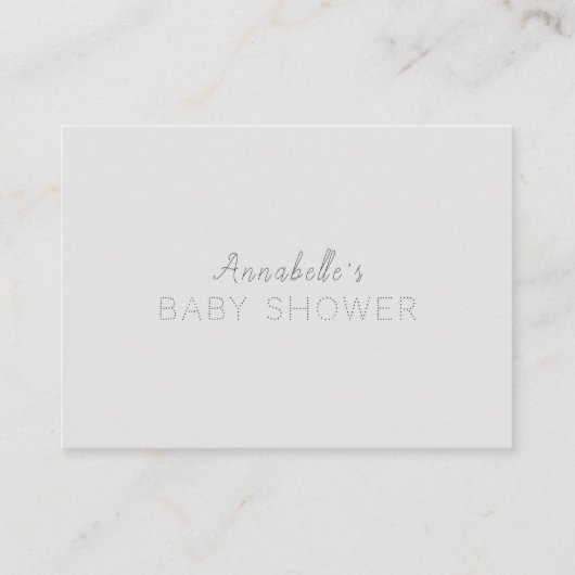 Stars Moon & Clouds Gray Baby shower Advice Kaarte Informatiekaartje (Achterkant)