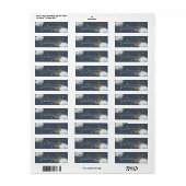 Stars Moon Clouds Navy Blue Address Label (Full Sheet)