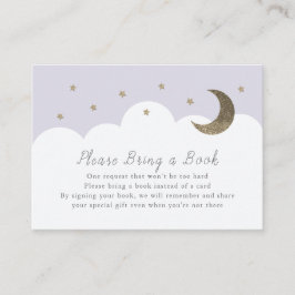 Stars Moon & Clouds Paarse Boeken voor Baby Kaart