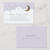 Stars Moon & Clouds Paarse Boeken voor Baby Kaart (Voorkant / Achterkant)