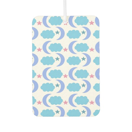 Stars Moon Clouds Pattern Blue Pink Purple Luchtverfrisser (Voorkant)