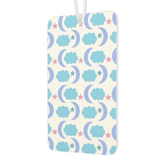 Stars Moon Clouds Pattern Blue Pink Purple Luchtverfrisser (Links)