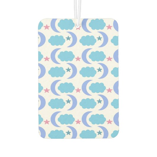 Stars Moon Clouds Pattern Blue Pink Purple Luchtverfrisser (Achterkant)
