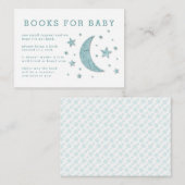 Stars Moon Mint Baby shower Book Request Card Informatiekaartje (Voorkant / Achterkant)
