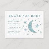 Stars Moon Mint Baby shower Book Request Card Informatiekaartje (Voorkant)