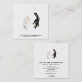 *~* Stars Moon Mystic Hands Gold Palm Leaves Spa Vierkante Visitekaartje (Voorkant / Achterkant)