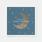 Stars & Moon Navy Blue Baby shower papieren servet (Voorkant)