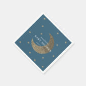 Stars & Moon Navy Blue Baby shower papieren servet (Hoek)
