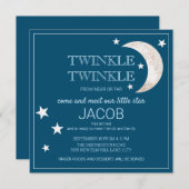 Stars Moon Navy Blue Twinkle Little Star Sip zie (Voorkant / Achterkant)