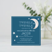 Stars Moon Navy Blue Twinkle Little Star Sip zie (Staand voorkant)