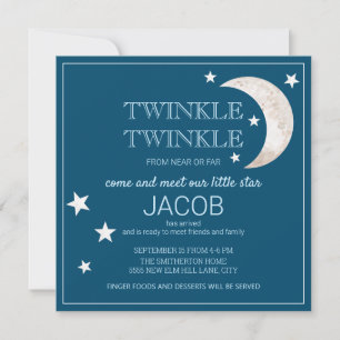 Stars Moon Navy Blue Twinkle Little Star Sip zie