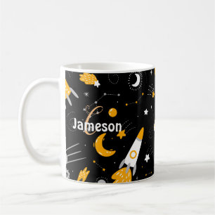Stars Moon Night Sky Buitenspace Rocket Koffiemok