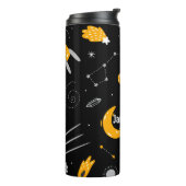 Stars Moon Night Sky Buitenspace Rocket Thermosbeker (Gedraaid links)