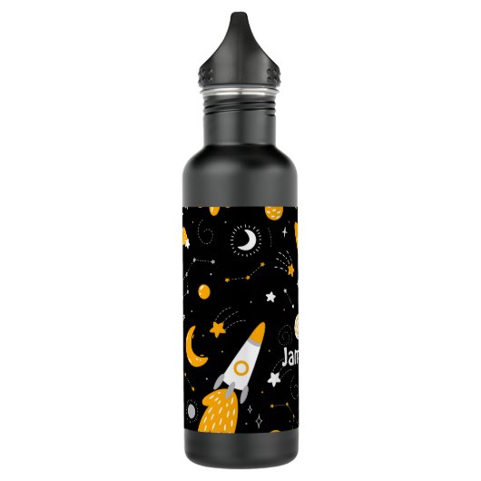 Stars Moon Night Sky Buitenspace Rocket Waterfles (Links)