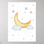 Stars Moon Nursery Poster Kinder Room Print (Voorkant)