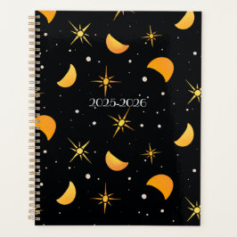 Stars & Moons Black Noir aangepaste tekstplanner Planner