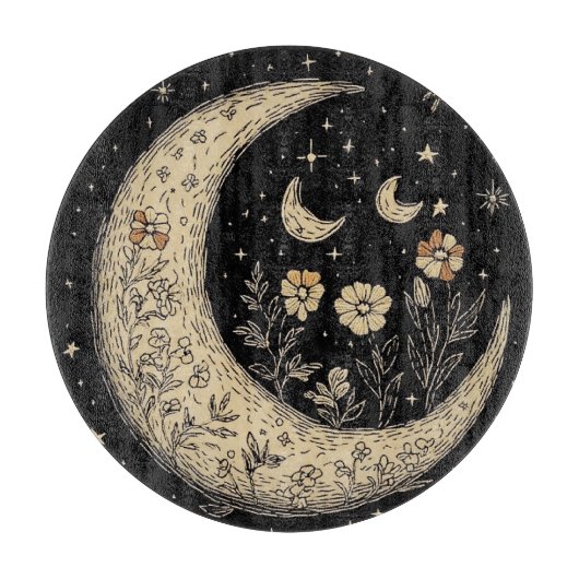 Stars Moons Boho stijl Snijplank (Voorkant)