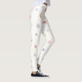 Stars Moons Stippen Naadloos Patroon Leggings (Rechts)