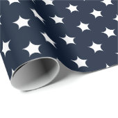Stars Navy Blue en white patrooncadeau Cadeaupapier (Rol Hoek)