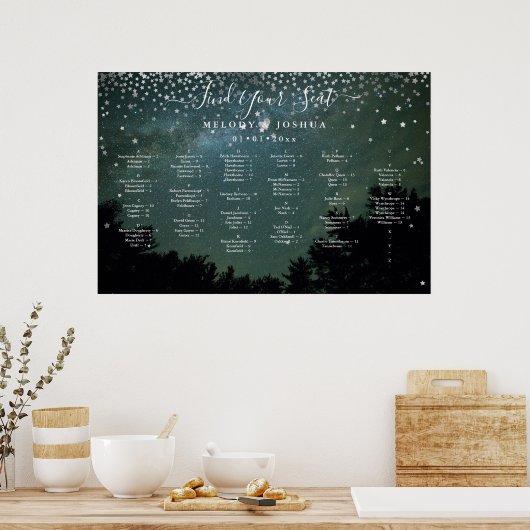 STARS NGHT SKY SEATING CHART, ALPHA POSTER (Keuken)